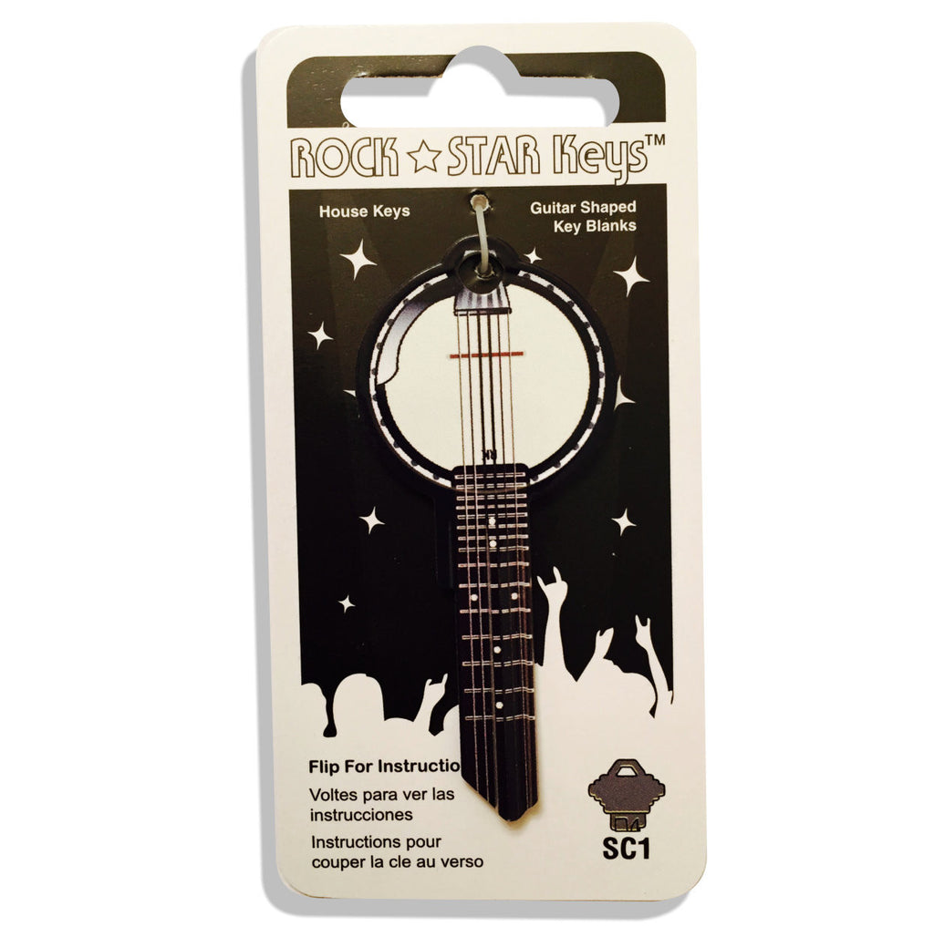 3 Banjo Guitar Shaped Rock Star Keys