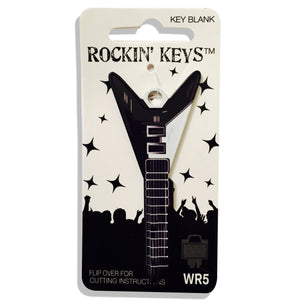 Black V Guitar Shaped Rockin' Key