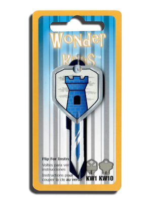 Blue Castle Shield and Sword Shaped Wonder Key! NEW!