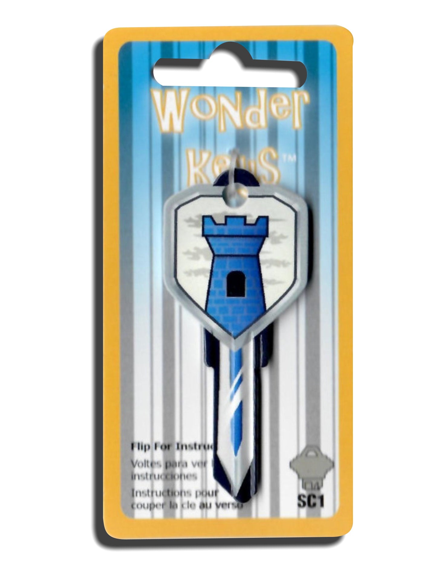 Blue Castle Shield and Sword Shaped Wonder Key