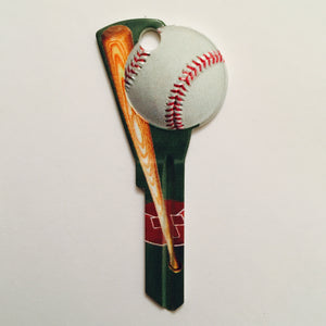 Baseball and Bat Shaped Sporty Key