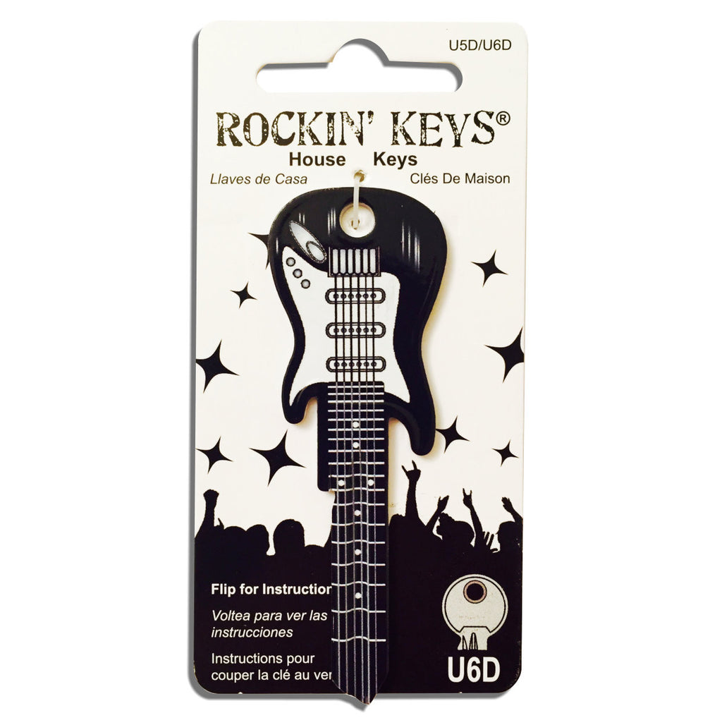 Black Electric Guitar Shaped Rockin' Key
