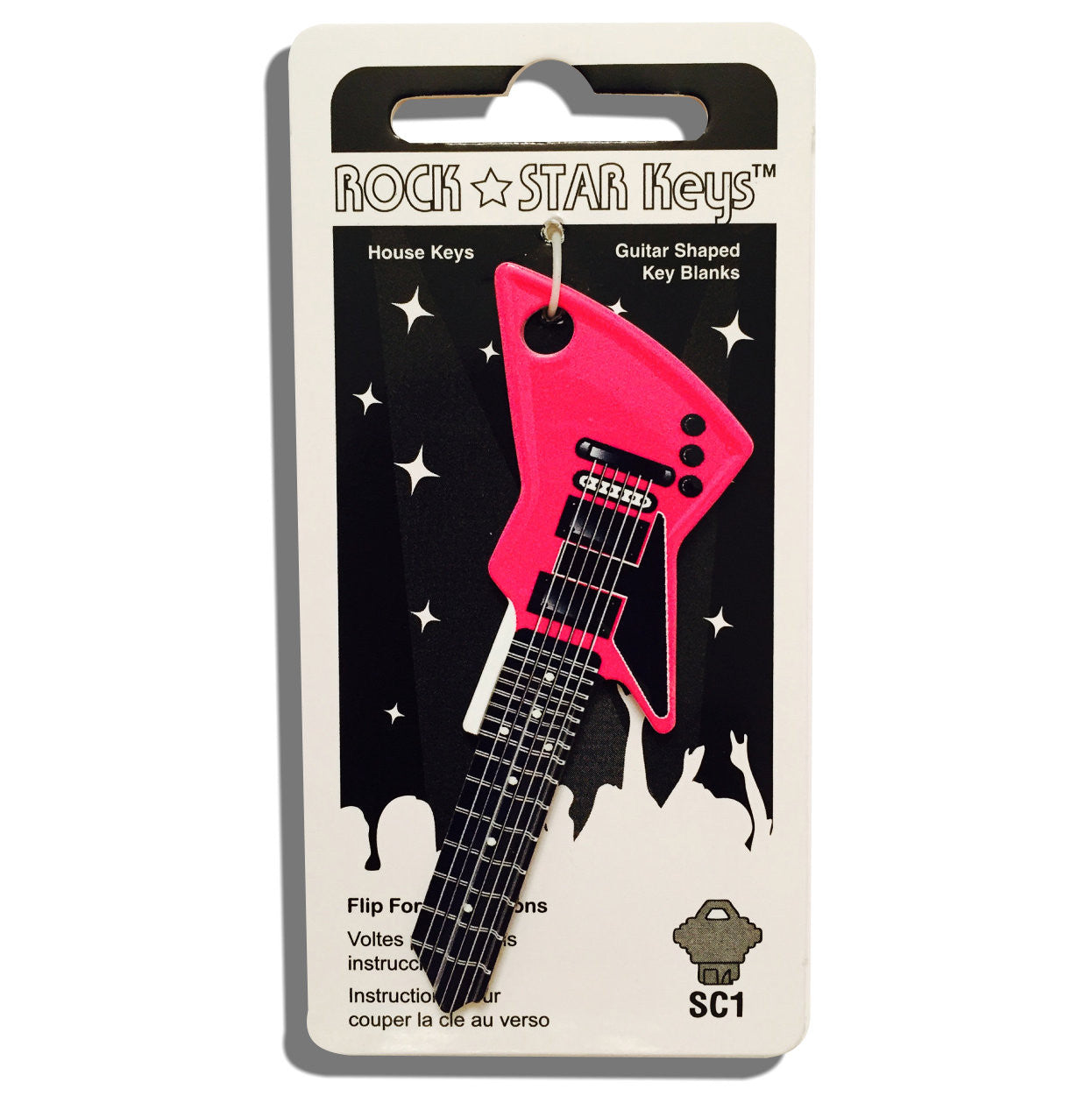 Pink EXP Electric Guitar Shaped Rock Star key – Guitar Shaped Keys