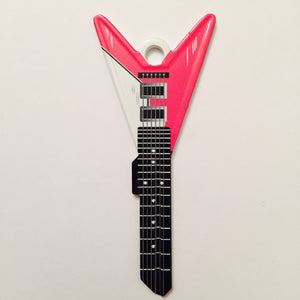 Pink V Guitar Shaped Rockin' Key