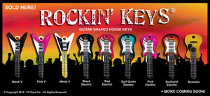 Full Set (9) Guitar Shaped Rockin' Keys