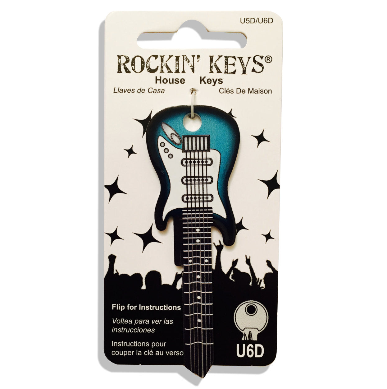 Surf Green Electric Guitar Shaped Rockin' Key