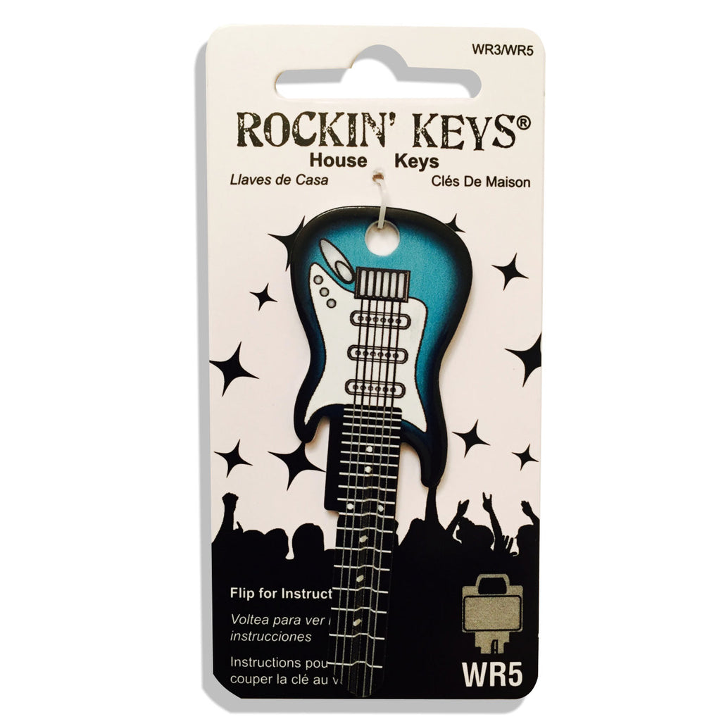 Surf Green Electric Guitar Shaped Rockin' Key