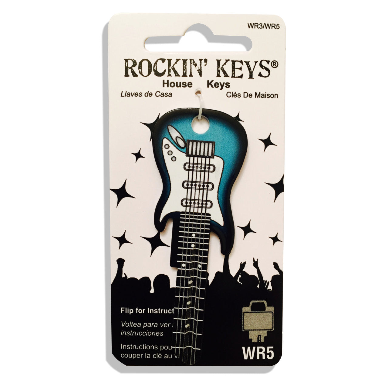 Surf Green Electric Guitar Shaped Rockin' Key