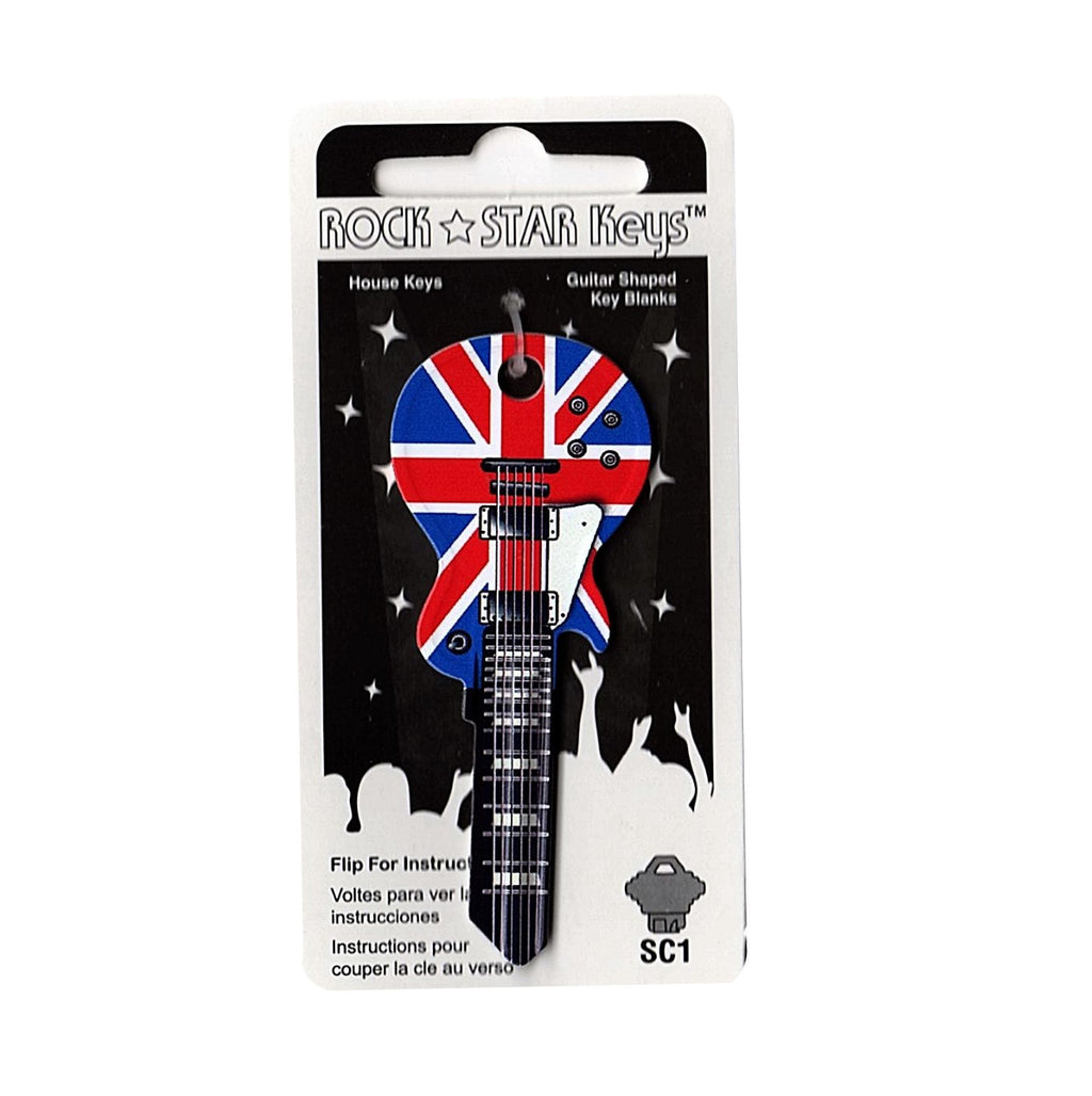 Union Jack LP Guitar Shaped Rock Star Key