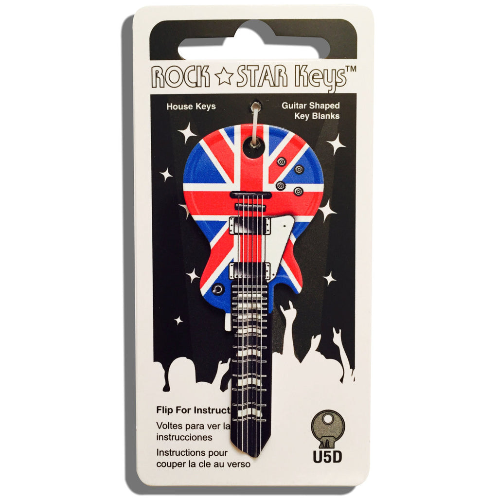 Union Jack LP Guitar Shaped Rock Star Key