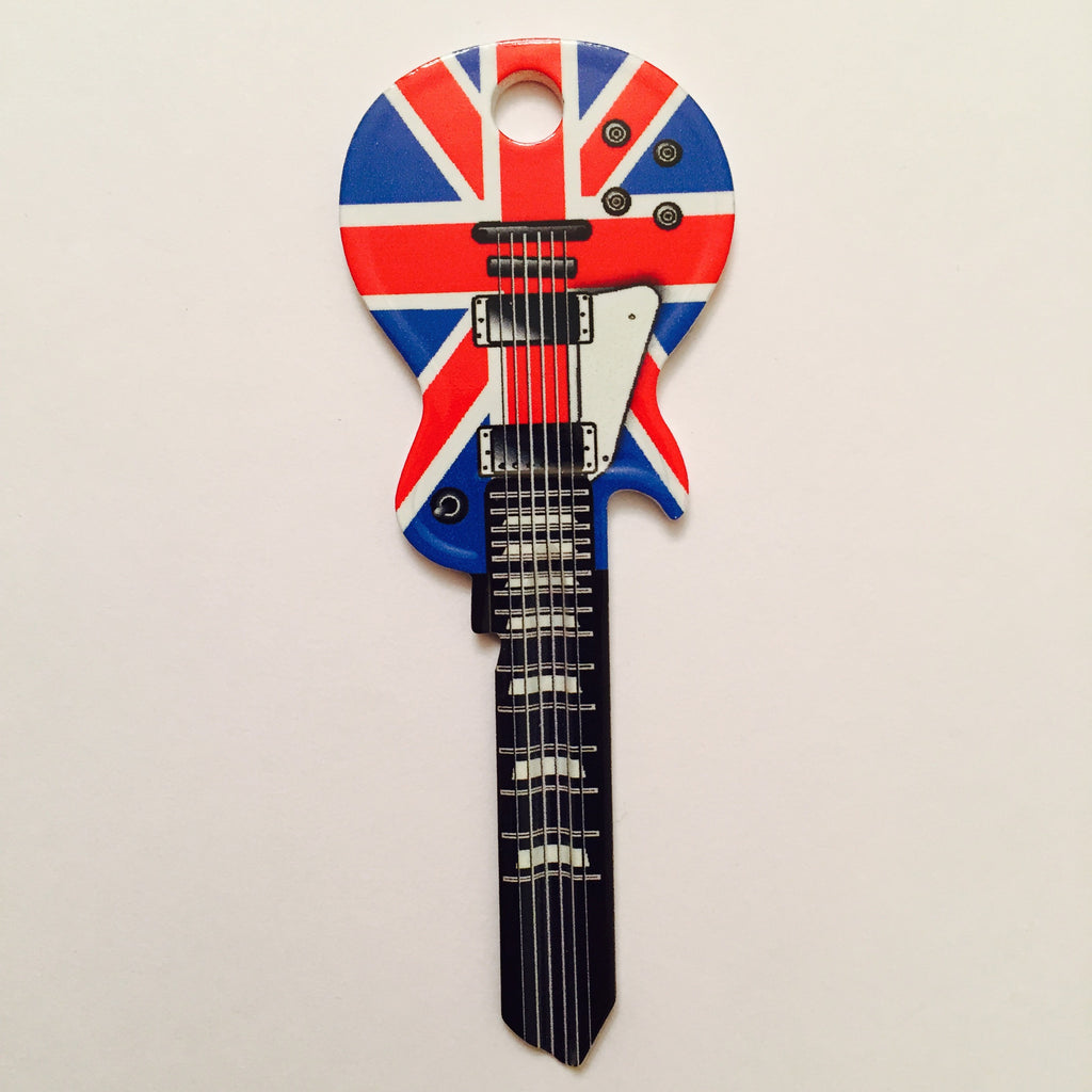 Union Jack LP Guitar Shaped Rock Star Key