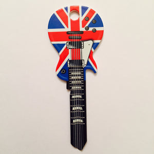 Union Jack LP Guitar Shaped Rock Star Key