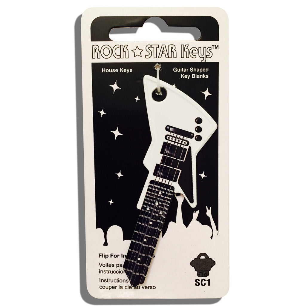 White EXP Guitar Shaped Rock Star Key