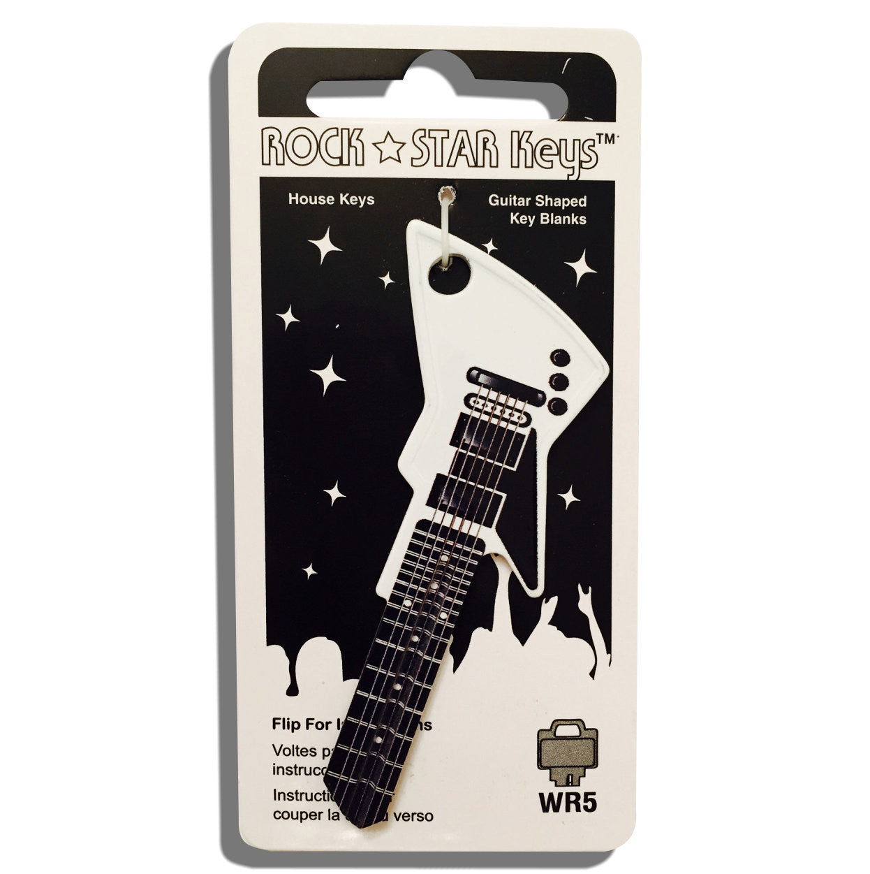 White EXP Guitar Shaped Rock Star Key