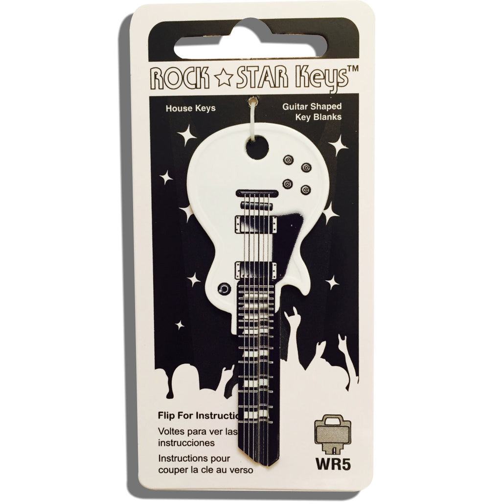 White Wide Body LP Guitar Shaped Rock Star Rockin' Key