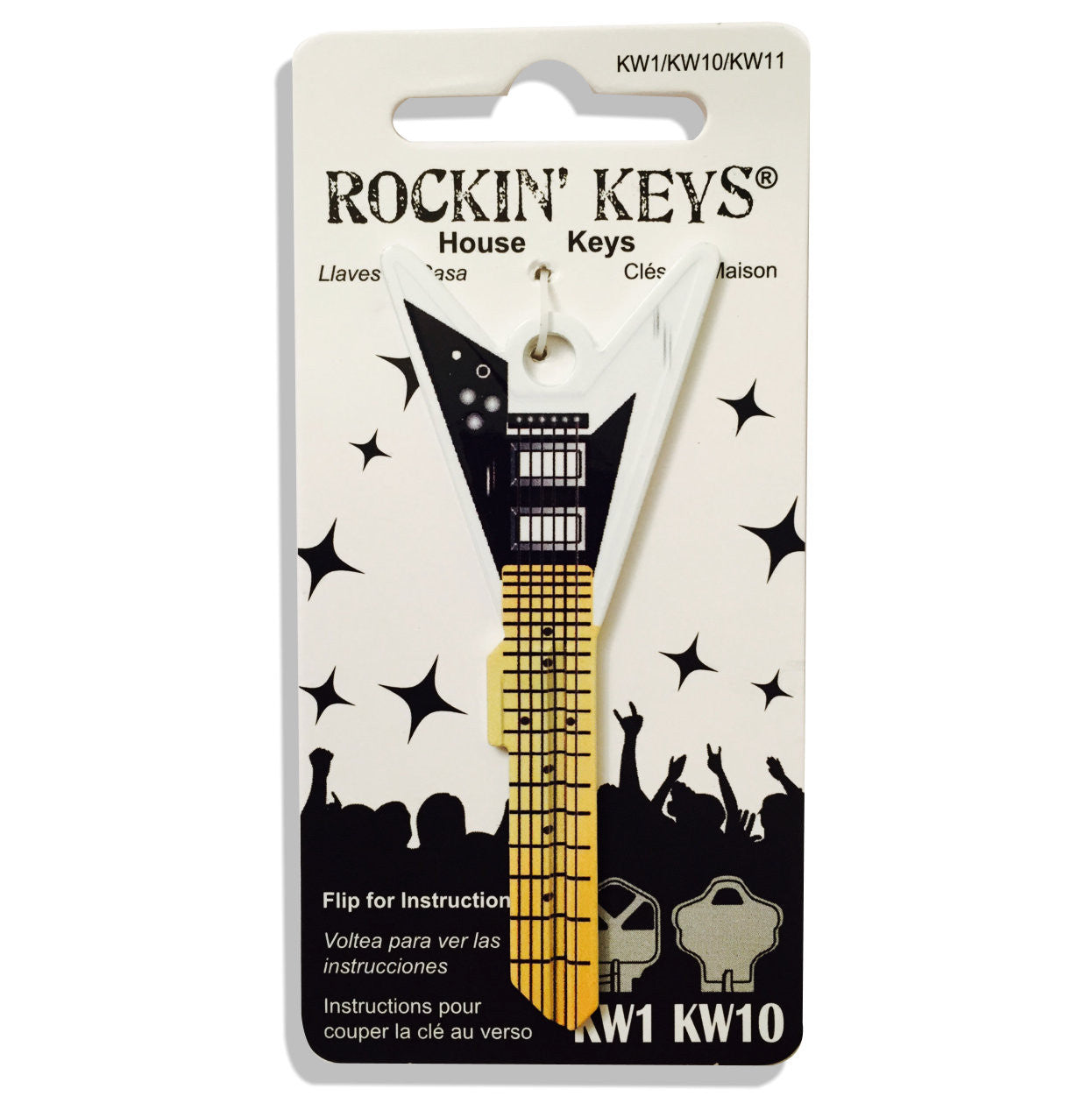 White V Guitar Shaped Rockin' Key