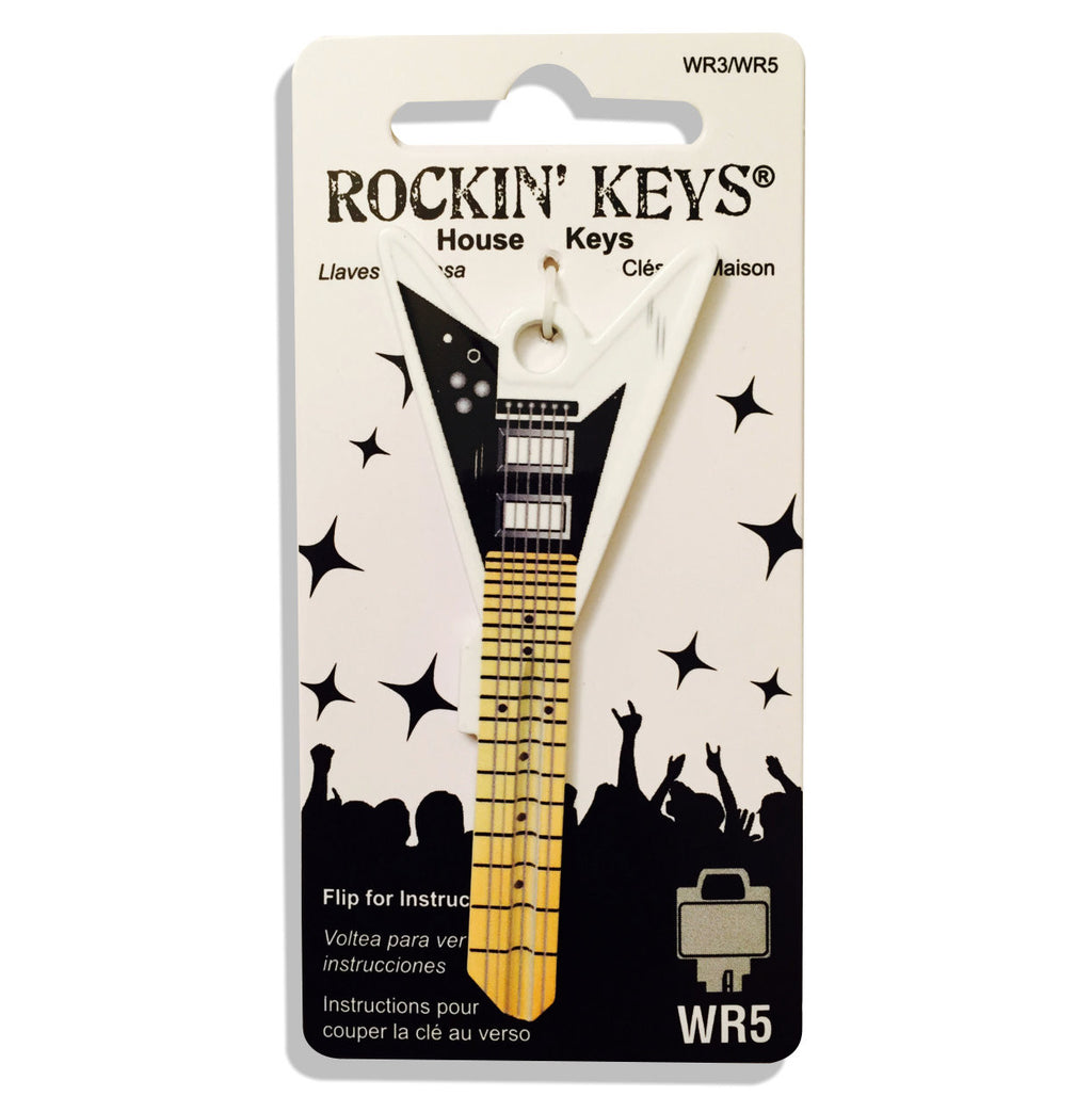 White V Guitar Shaped Rockin' Key