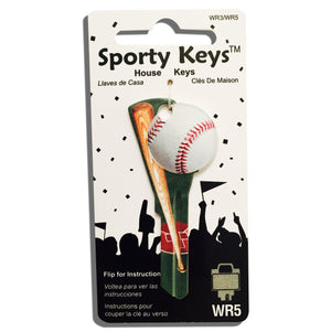 Baseball and Bat Shaped Sporty Key