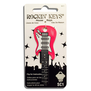 Pink Electric Guitar Shaped Rockin' Key