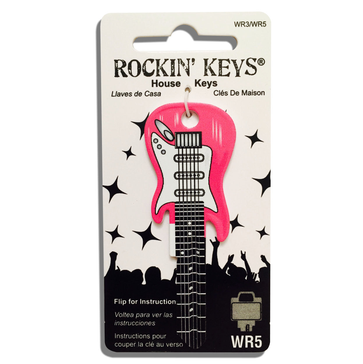 Pink Electric Guitar Shaped Rockin' Key