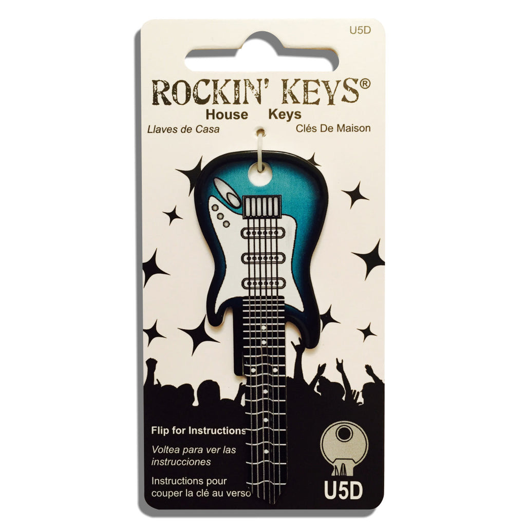 Surf Green Electric Guitar Shaped Rockin' Key
