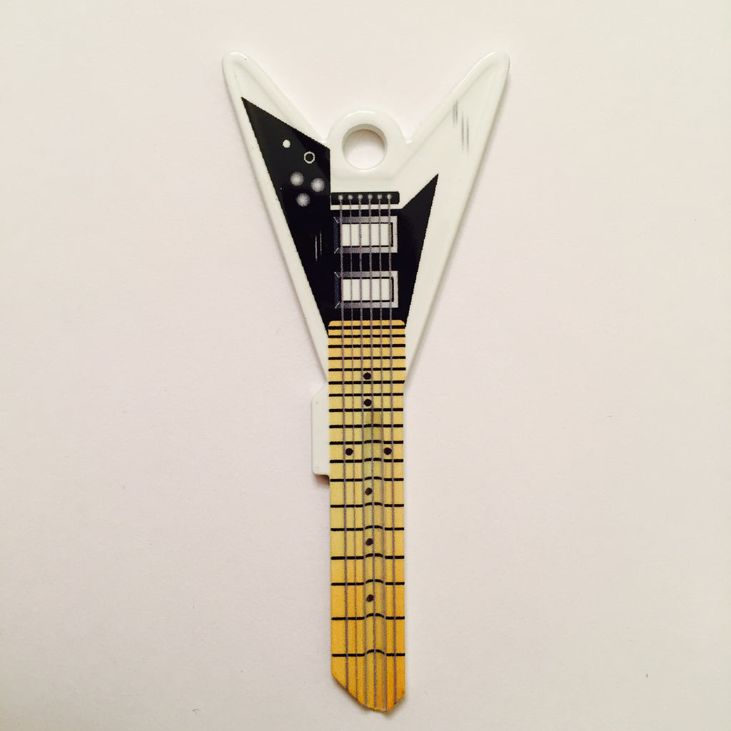White V Guitar Shaped Rockin' Key