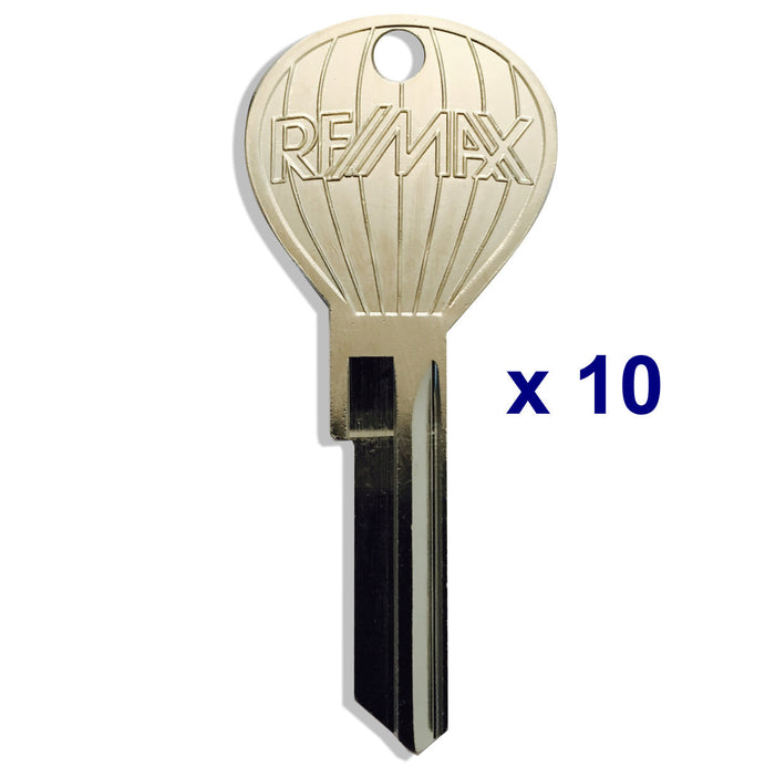 10 pcs. OLD RE/MAX LOGO - Hot Air Balloon Shaped Keys - Nickel Plate Finish
