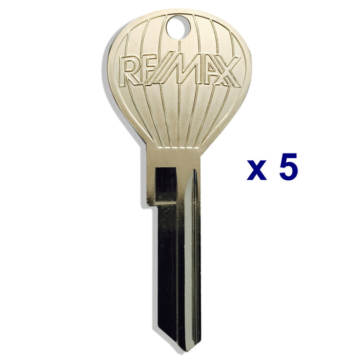 5 pcs. OLD RE/MAX LOGO - Hot Air Balloon Shaped Keys - Nickel Plate Finish